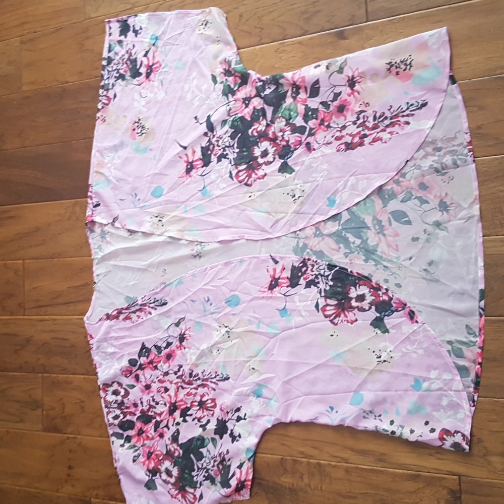 Pink Floral Coverup Kimono Inspired Size L